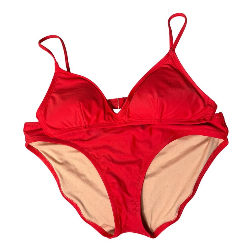 J Crew Red French Bikini Sz S Excellent Cond. Minimalist Vacation Beach
